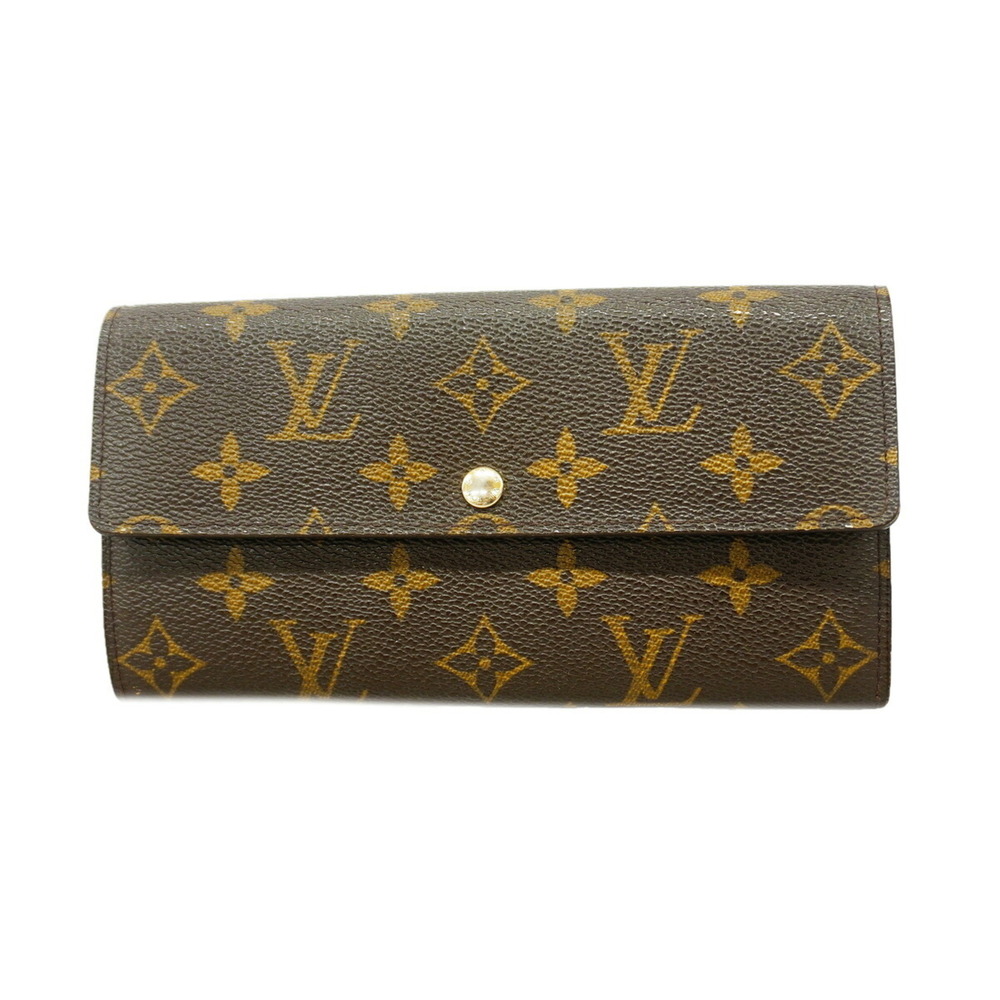 Louis Vuitton Monogram Portefeuille Sarah Long Wallet M61734 Brown Women's